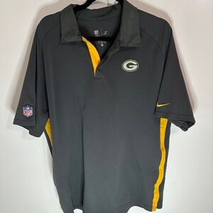 Men's Nike NFL OnField Dri-Fit Green Bay Packers Golf Polo sz XL